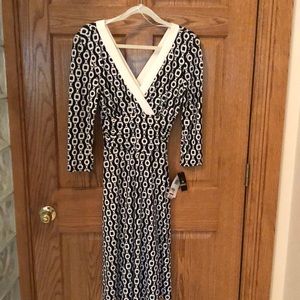 Black & cream chain detail dress